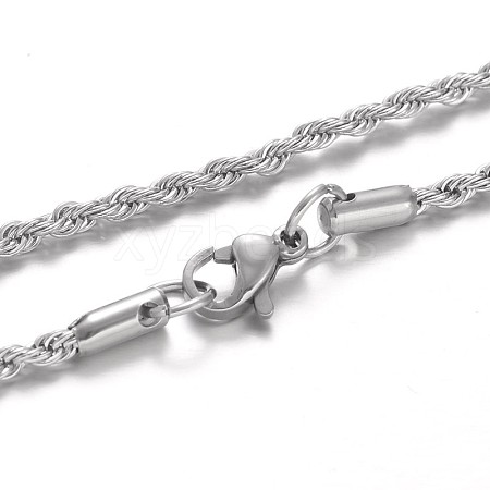 304 Stainless Steel Rope Chain Necklaces NJEW-F195-05A-P-1