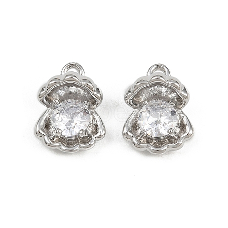 Brass Micro Pave Cubic Zirconia Pendants KK-K407-05P-1