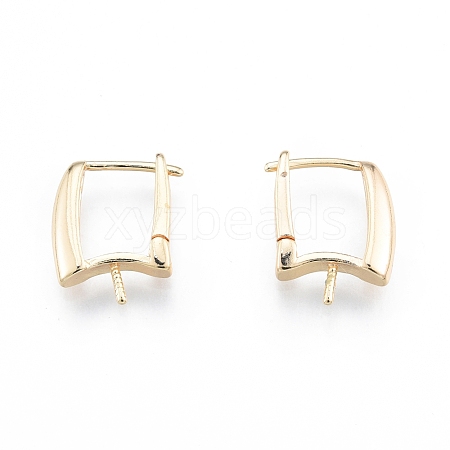 Ion Plating(IP) Brass Hoop Earring Findings with Latch Back Closure KK-C006-28G-1