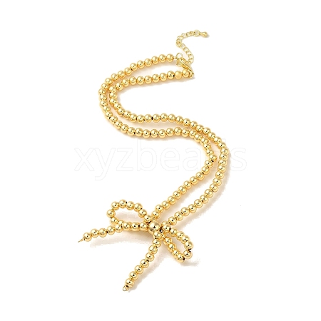 Brass Beaded Necklaces NJEW-K271-01G-02-1