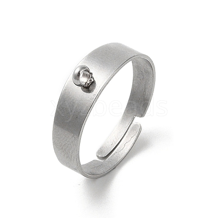 Non-Tarnish 304 Stainless Steel Open Cuff Rings Findings STAS-K278-02P-1