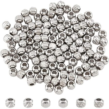  120Pcs 3 Style 201 Stainless Steel Beads STAS-NB0001-69-1