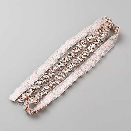 Crystal Rhinestone Bridal Belt Trim Chain DIY-WH0449-70B-1