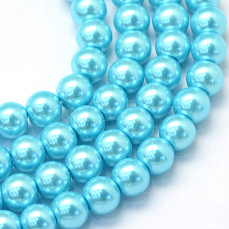 Baking Paint Pearlized Glass Pearl Round Bead Strands HY-Q003-12mm-48-1