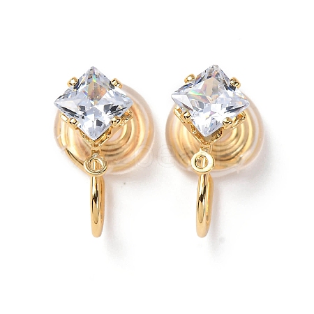 Brass Micro Pave Cubic Zirconia Ear Cuff Findings KK-F898-15E-G-1