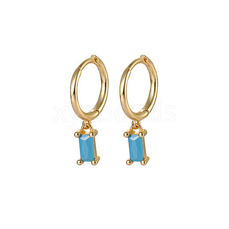 Real 18K Gold Plated 925 Sterling Silver Dangle Hoop Earrings for Women SY2365-11-1