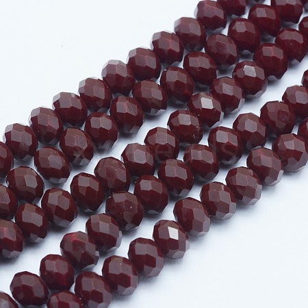 Faceted Rondelle Glass Beads Strands GLAA-E403-07-1
