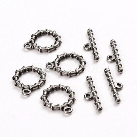 Tarnish Resistant 304 Stainless Steel Toggle Clasps STAS-D142-05A-P-1