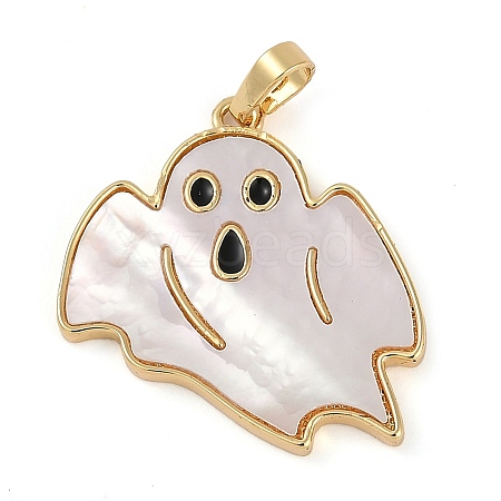 Halloween Rack Plating Brass Enamel Pendants KK-U032-10A-G-1