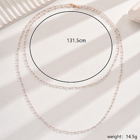 Elegant French Style Double Layer Plastic Imitation Pearl Beaded Necklace for Women's Daily Wear SE6818-1