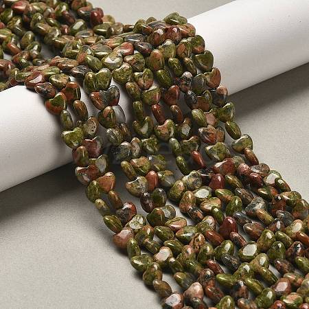 Natural Unakite Beads Strands G-P575-C11-6mm-1