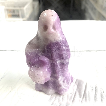 Ghost with Pumpkin Natural Lepidolite Resin Ornaments for office Home Desk Decorations PW-WG251F2-01-1