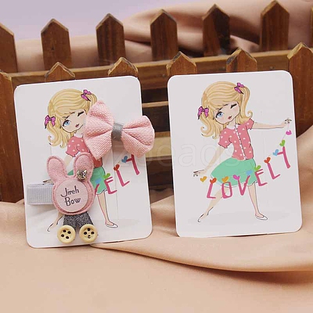 Rectangle Paper Hair Clip Display Cards CDIS-C004-03L-1