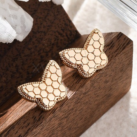 Brass Stud Earrings EJEW-D288-08G-1