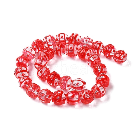 Transparent Glass Enamel Beads Strand GLAA-G107-04A-1