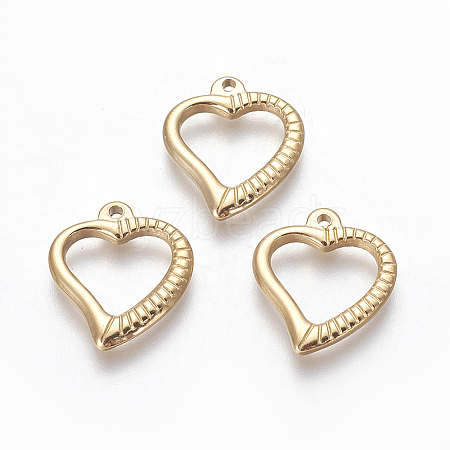 PVD Vacuum Plating 304 Stainless Steel Open Heart Pendants STAS-I101-38G-1