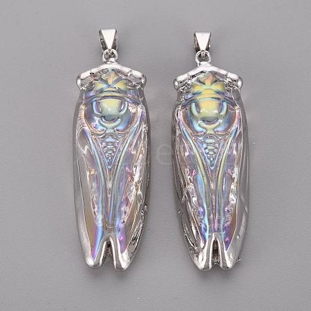 Electroplate Glass Big Pendants G-S344-49S-1