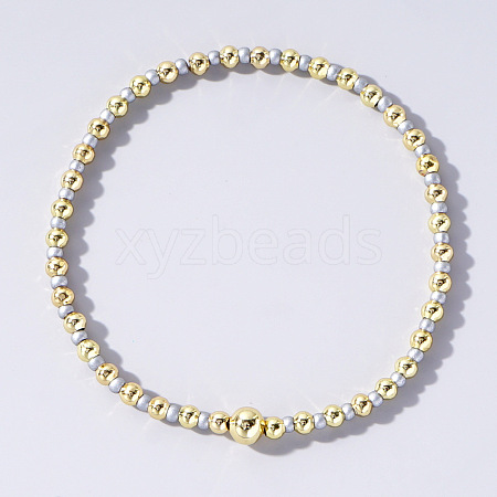 Bohemian Style Seed Beaded & Pearl Stretch Bracelet for Women XY5299-2-1