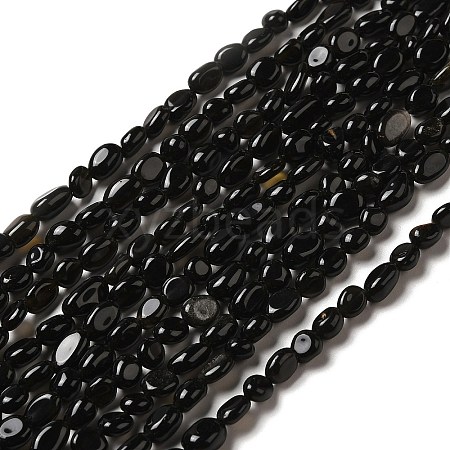 Natural Obsidian Beads Strands G-I351-A08-1