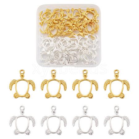 Craftdady 40Pcs 2 Colors Alloy Open Back Bezel Pendants FIND-CD0001-05-1