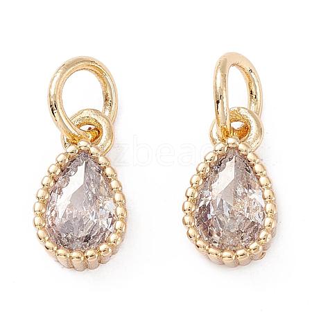 Brass Micro Pave Cubic Zirconia Charms ZIRC-E145-76G-1