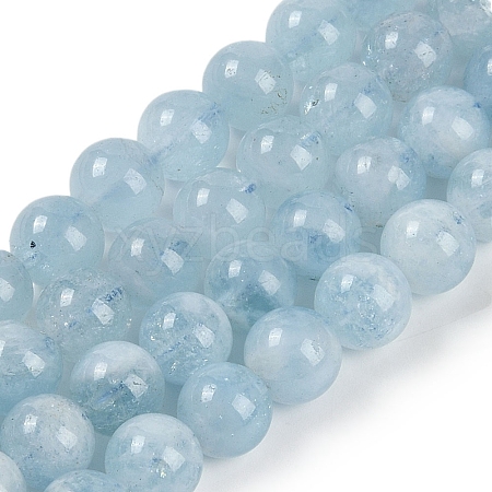 Natural Aquamarine Bead Strands G-J376-23-8mm-1