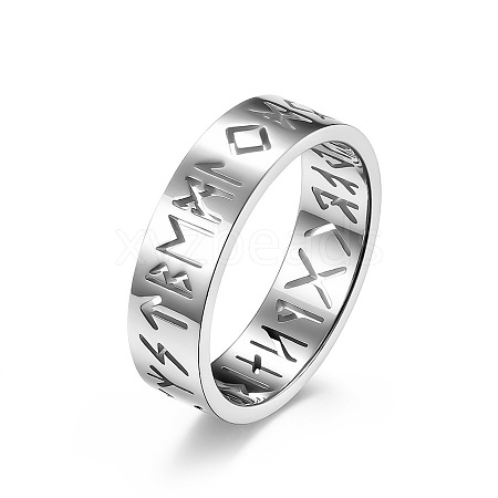 Non-Tarnish Hollow Word Stainless Steel Finger Rings FIND-PW0020-13B-P-1