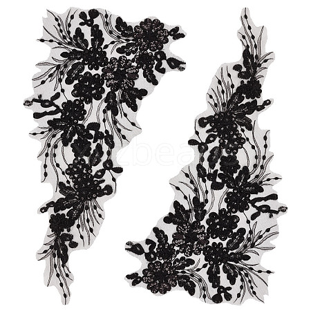 Flower Pattern Polyester Embroidered Lace Appliques DIY-WH0308-278C-1