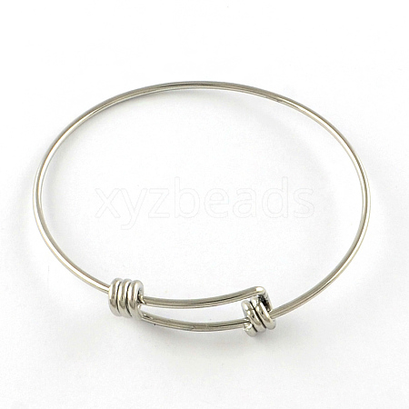 Tarnish Resistant Adjustable 201 Stainless Steel Expandable Bangle Making STAS-R069-03-1