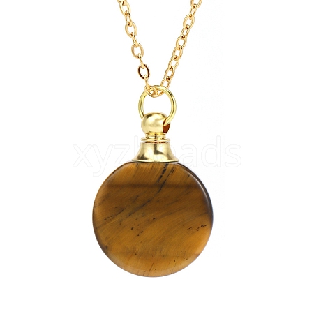 Natural Tiger Eye Perfume Bottle Pendant Necklace PW-WGD45C6-02-1