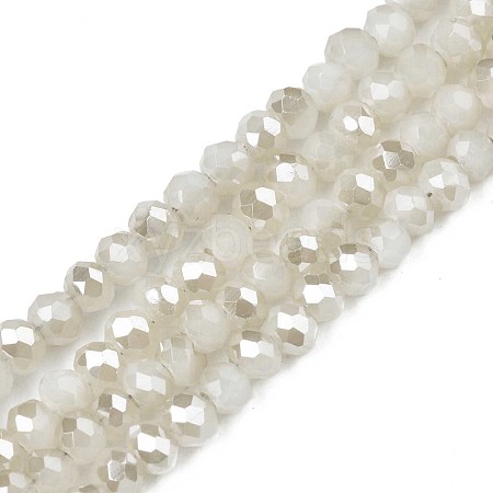 Electroplate Opaque Solid Color Glass Beads Strands X-EGLA-Q112-B02-1