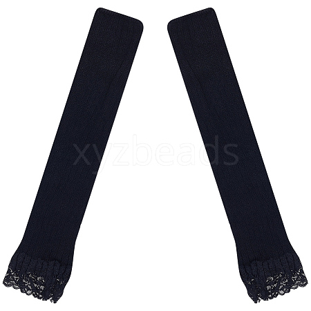 1 Pair Acrylic Fibers Long Mesh Lace Gloves AJEW-CN0006-67B-1