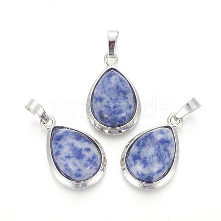 Natural Blue Spot Jasper Pendants G-L512-C13-1