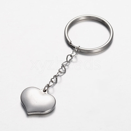 Tarnish Resistant Stainless Steel Heart Keychain KEYC-JKC00045-02-1