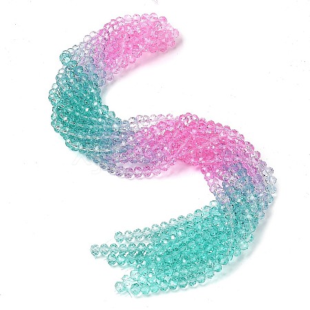 Transparent Painted Glass Beads Strands DGLA-A034-T6mm-A10-1