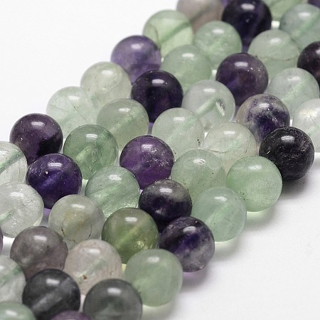 Natural Fluorite Bead Strands G-G735-24-10mm-AB+-1