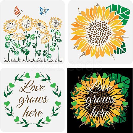 Plastic Drawing Painting Stencils Templates Sets DIY-WH0172-300-1