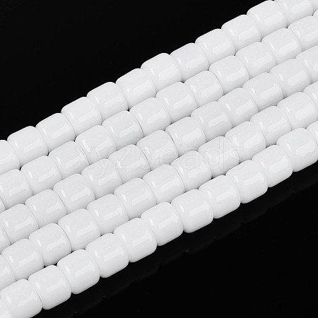 Opaque Solid Color Glass Beads Strands GLAA-N065-4x4mm-C01-1