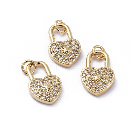 Brass Micro Pave Cubic Zirconia Pendants X-ZIRC-G163-26G-1