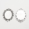 Oval Tibetan Style Alloy Cabochon Connector Settings LS-X-PALLOY-K112-15AS-RS-2