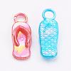 Opaque AB Color Acrylic Flip Flops Pendants SACR-R697-M11-2