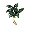 Flower Alloy Rhinestone Brooches for Backpack Clothes PW-WG76595-02-1