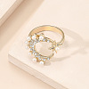 Elegant and Stylish Alloy Rhinestone Moon Star Cuff Rings YA4622-3