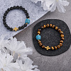 Crafans DIY Men's Gemstone Bracelet with Cross Making Kits DIY-CF0001-21-6