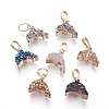 Electroplate Natural Druzy Agate Charms KK-P174-G-1