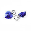 Faceted Transparent Glass Charms GLAA-T024-04C-3