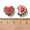 Painted Glass Beads Bumpy Beads Heart X-LAMP-V001-07G-4