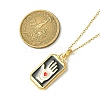 Rectangle Tarot 304 Stainless Steel with Enamel Pendant Necklaces for Women NJEW-G157-01G-02-6