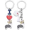 WEWAYSMILE 2 pcs Dog Keychain Car Keychain Pet Pendant Key-Ring Lovely Dog Key-ring Portable Metal Keychain Gift for Pet Lover Birthday Puppy Theme Party Supplies (Brownish Corgi) JX792A-1