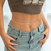 Brass Star Charm Double Layer Curb Waist Chains for Women NJEW-TA00192-7